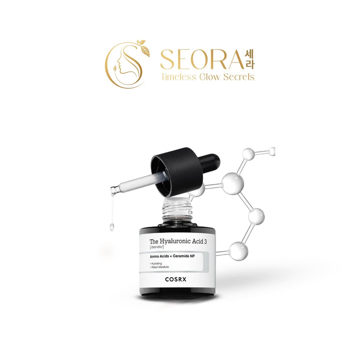 COSRX The Hyaluronic Acid 3 Serum bottle with amino acids and ceramide NP from Seora Store Egypt